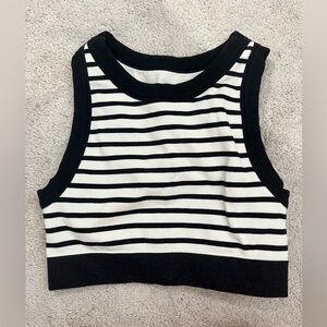 Aerie stripped cropped sports top